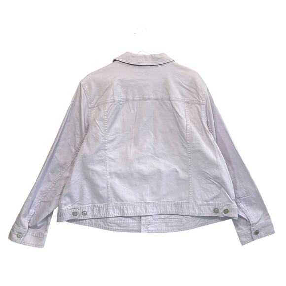 Talbots Button Front Jean Jacket NWT Women's Sz 3X Pale Purple Soft Girl Indie - Picture 2 of 6